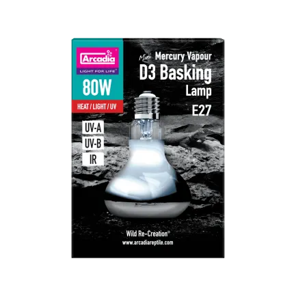 ARCADIA 2ND GENERATION MINI D3 UV BASKING LAMP 80 W (R2100265) лампа для рептилій — Фото 1
