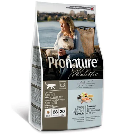 Pronature Holistic Cat Atlantic Salmon&amp;Brown Rice ПРОНАТЮР ХОЛІСТИК АТЛАНТИЧНИЙ ЛОСОСЬ З КОРИЧНЕВИМ РИСОМ сухий холістик корм для котів 2,72 кг