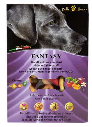 Печиво для собак «Fantasy» зі смаком помідора, шпинату, куркуми, ванілі, 300 г