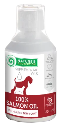 Кормова добавка для собак та котів Nature's Protection Salmon Oil, 250 мл