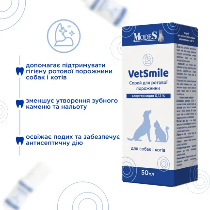 Ветсмайл (VetSmile) Спрей для ротової порожнини, 50 мл, MODES — Фото 2