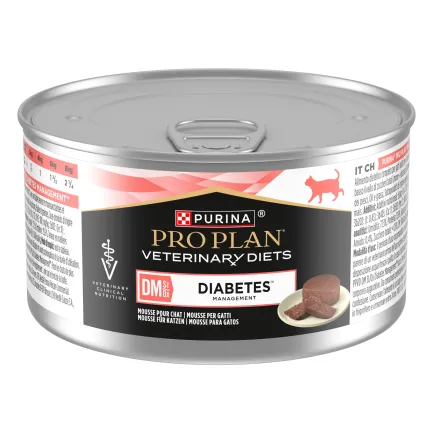 Вологий дієтичний корм PRO PLAN VETERINARY DIETS DM ST/OX Diabetes Managment для дорослих котів для регулювання надходження глюкози (цукровий діабет) мус 195 г — Фото 1