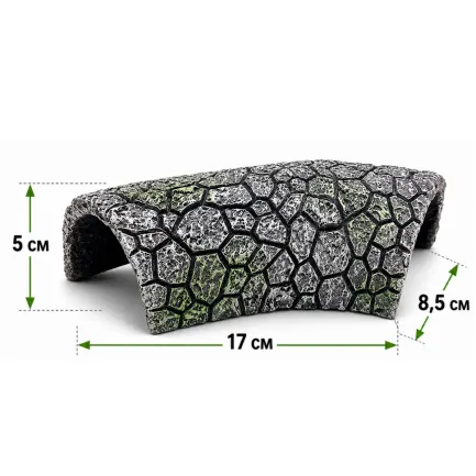 Декорація Hobby Cracked Rock Cave 1 17x8,5x5см для акваріума і тераріуму (41792) — Фото 1