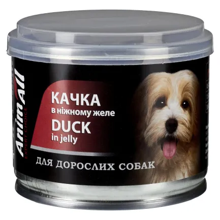 АнімАлл Вологий корм для собак Качка у ніжному желе, 195 г.