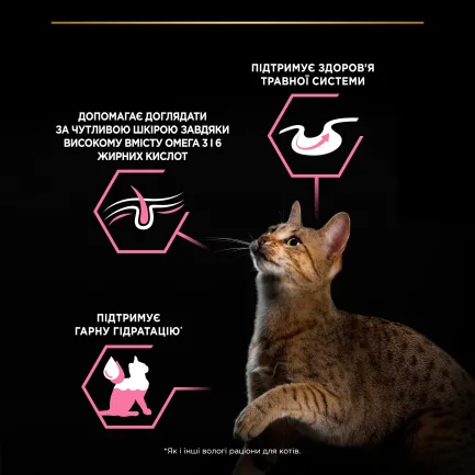 Вологий корм PRO PLAN Delicate Digestion для дорослих котів з чутливим травленням шматочки у підливці з індичкою 85 г — Фото 6
