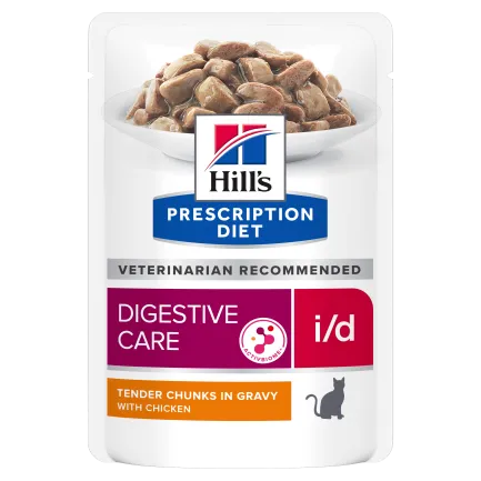 Hill’s Prescription Diet i/d Вологий корм для котів догляд за травленням, з куркою, пауч, 85г