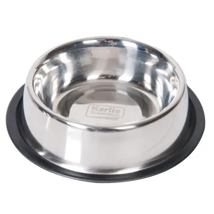Flamingo Dish Rubber Rim ФЛАМІНГО РУБЕР РІМ миска з гумовим обідком для собак, нержавіюча сталь 0,946 л