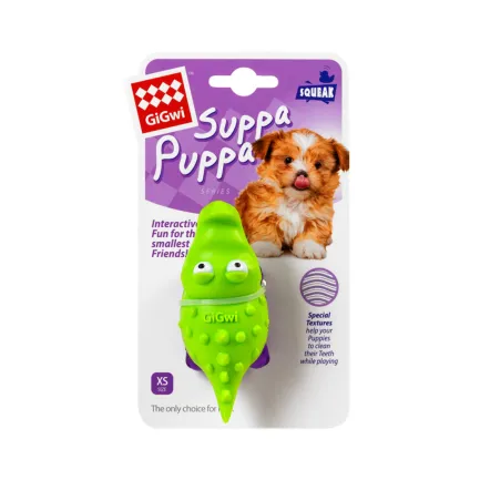 Іграшка для собак Крокодильчик з пищалкою GiGwi Suppa Puppa, гума, 9 см — Фото 1