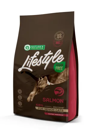 Сухий беззерновий корм для літніх котів з лососем Lifestyle Grain Free Salmon Senior Cat 1,5кг