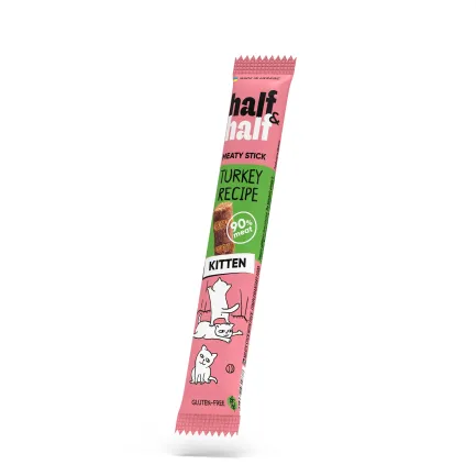 Ласощі для кошенят Half&amp;Half у формі м'ясних паличок з індичкою, 5 г