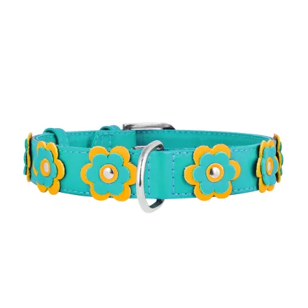 Нашийник "CoLLaR GLAMOUR" з оздобленням "Аплікація" (ширина 35мм, довжина 46-60см) ментоловий — Фото 1