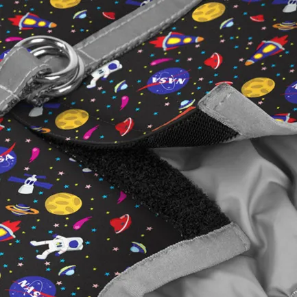 Шлея для собак м'яка WAUDOG Clothes з QR паспортом, малюнок "NASA", S1, В 40-45 см, С 29-31 см — Фото 3