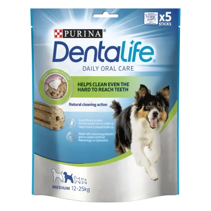 Ласощі DENTALIFE Medium для дорослих собак середніх порід для здоров'я зубів і ясен 115 г