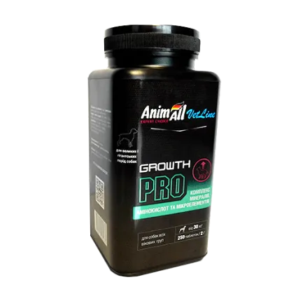 Вітаміни AnimAll VetLine Growth PRO для великих порід собак 2 г × 250 табл
