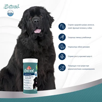 Вітаміни 8in1 Excel Brewers Yeast Large Breed для собак великих порід, пивні дріжджі з часником, для шкіри та шерсті, 80 шт — Фото 8