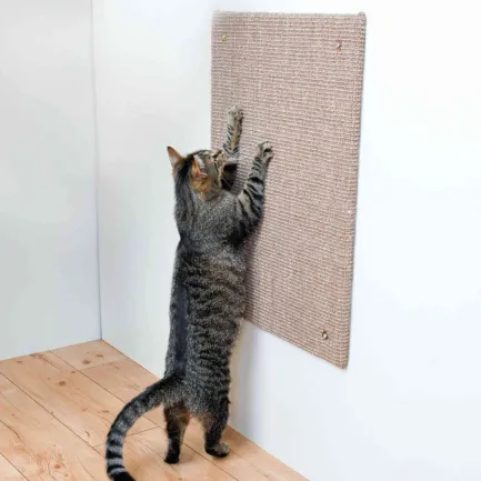 Дряпка для котів Trixie XXL настінна з котячою м'ятою сизаль/фліс сіро-коричневий, 50*70 см — Фото 1