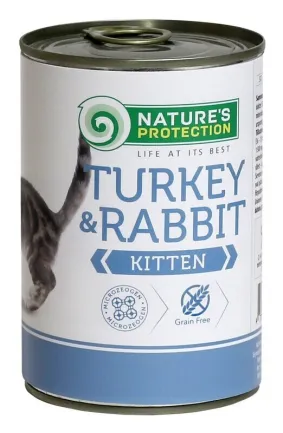 Вологий корм з індичатиною і кролятиною для молодих кошенят Nature's Protection Kitten Turkey&amp;Rabbit 400г