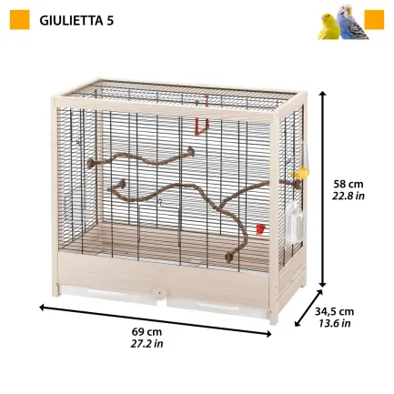 Ferplast CAGE GIULIETTA 5 Клітка для птахів, дерев'яна — Фото 1