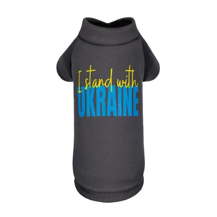 Толстовка Pet Fashion "I stand with" для собак, розмір M, сіра