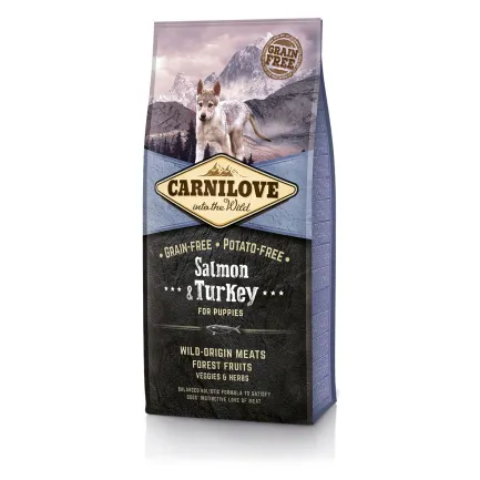 Сухий корм Carnilove Salmon &amp; Turkey для цуценят всіх порід, лосось та індичка, 12 кг