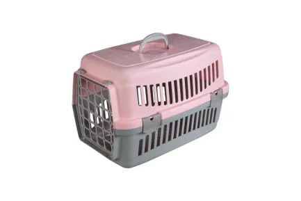 Переноска AnimAll CNR-102 для котів і собак, сіро-рожева, 48.5×32.5×32.5 см