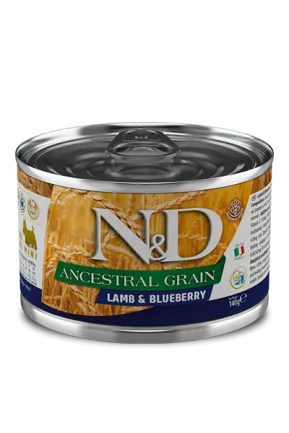 Вологий корм для собак Farmina N&amp;D Ancestral Grain LAMB ADULT MINI низькозерновий з ягням, чорницею 140 г