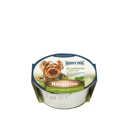 Вологий корм Happy Dog Happy Schale NaturLine KalbReis для собак у вигляді паштету з ягням і рисом, 85 г,1002724