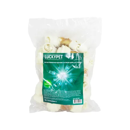 Кістка Баварська вузлова №2 L + м'ясо курки, 10-12 см, 15шт/уп, Lucky Pet