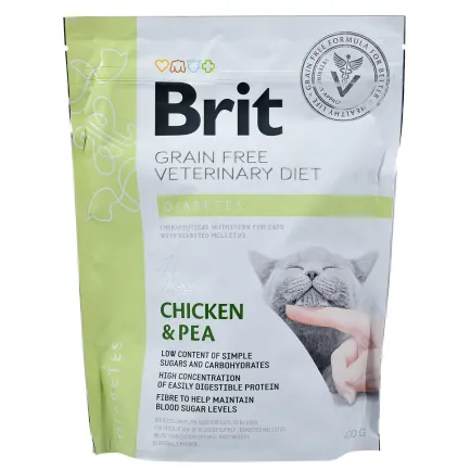 Сухий корм Brit GF VetDiet Cat Diabetes для котів, при цукровому діабеті, з куркою та горохом, 400 г — Фото 2