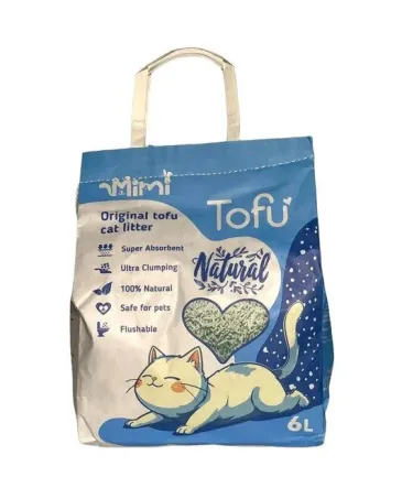 Соєвий наповнювач для котячого туалету MiMi CAT TOFU класичний, 6 л