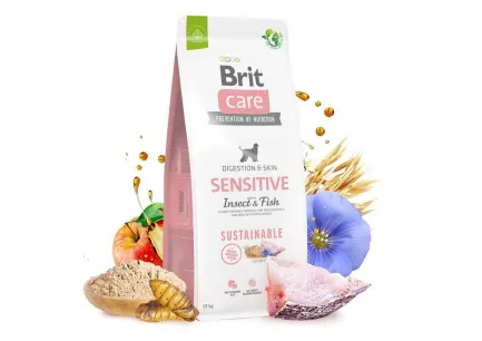 Сухий корм Brit Care Dog Sustainable Sensitive для собак з чутливим травленням, з рибою та комахами, 12 кг — Фото 5