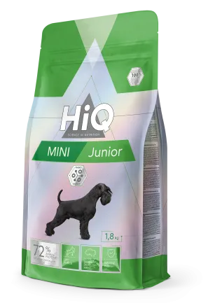 Сухий корм для цуценят та молодих собак малих порід HiQ Mini Junior 1,8кг