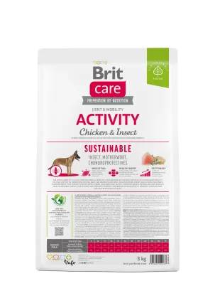 Сухий корм Brit Care Dog Sustainable Activity для собак з підвищеною активністю, з куркою та комахами, 3 кг — Фото 4