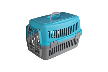 Переноска AnimAll CNR-102 для котів і собак, сіро-блакитна, 48.5×32.5×32.5 см