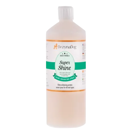 Спрей-сироватка Dezynadog Super Shine для блиску кондиціонує шерсть полегшує ковзання гребінця по шерсті, з протеїном, 1 л