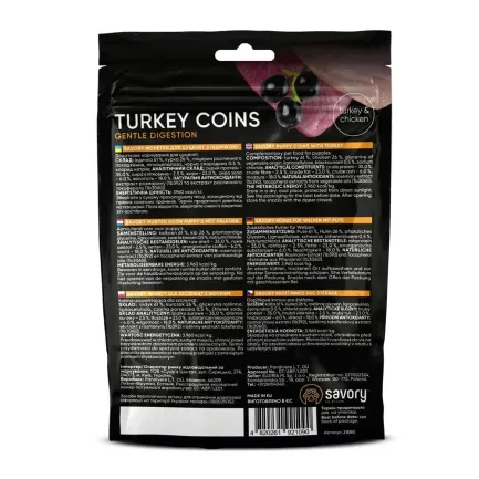 Джерки Savory Puppy Coins With Turkey, монетки для цуценят з індичкою, 100 г — Фото 1
