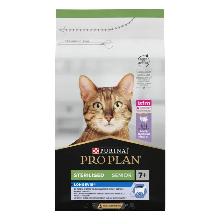 Сухий корм PRO PLAN Sterilised Senior 7+ Longevis для дорослих котів після стерилізації з індичкою 1,5 кг