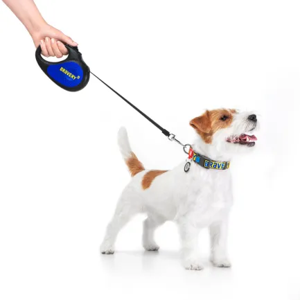 Повідець-рулетка для собак WAUDOG R-leash, малюнок "Сміливість", M, до 25 кг, 5 м, світловідбиваюча стрічка чорний — Фото 9