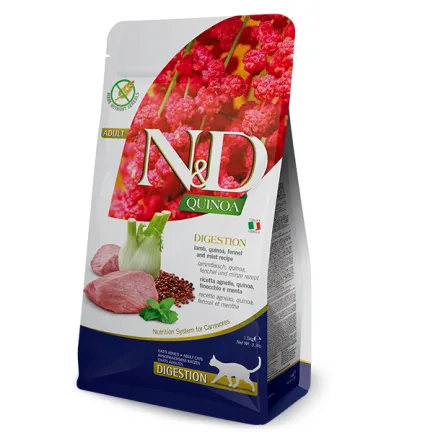 Сухий дієтичний корм Farmina N&amp;D Quinoa Digestion ADULT для котів, рекомендований у разі порушень травлення ягням та кіноа, 5 кг
