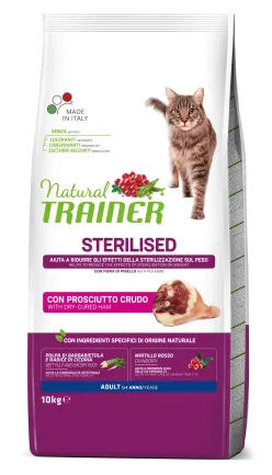 Natural Trainer Super Premium Adult Sterilised сухий корм з сиров’яленою шинкою для стерилізованих котів 10 кг