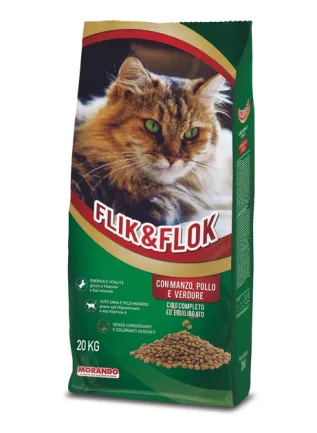Flik &amp; Flock Корм для котів з яловичиною, куркою, злаками та овочами, підтримка шкіри та шерсті, 20 кг