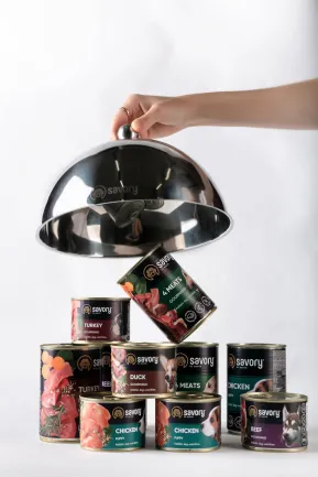 Вологий корм Savory для дорослих собак усіх порід, з чотирма видами м'яса, 800 г — Фото 3