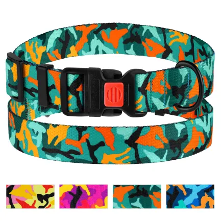 Нашийник для Собак BronzeDog Urban Camo Нейлоновий з Пластиковою Пряжкою Зелений L — Фото 4