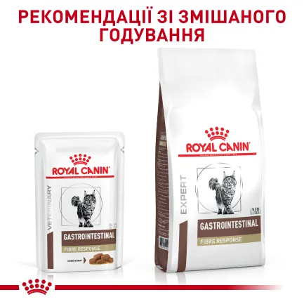 Дієтичний вологий корм Royal Canin GASTROINTESTINAL FIBRE RESPONSE CAT для котів 85 г — Фото 7