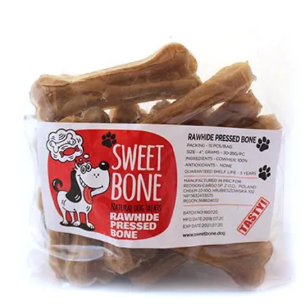 Ласощі Sweet Bone Кістка натуральна пресована 15 шт / упак, 525 г
