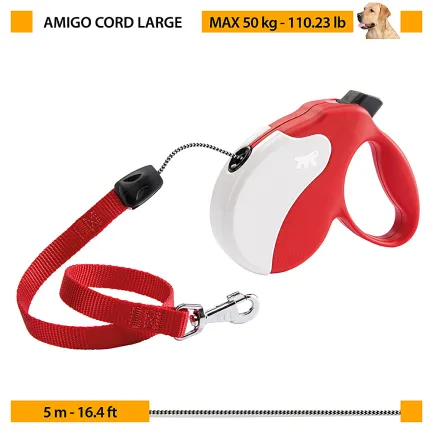 Ferplast AMIGO L CORD BLACK Рулетка-поводок зі шнуром — Фото 1