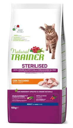 Natural Trainer Super Premium Adult Sterilised сухий корм з індичкою для стерилізованих котів 10 кг