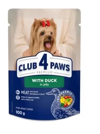 Вологий корм для собак Club 4 Paws Premium для дрібних порід качка в желе 100 г