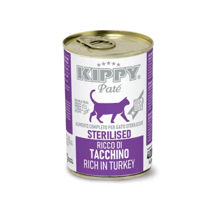 KIPPY вологий корм для стерилізованих котів - паштет з індичкою 400гр