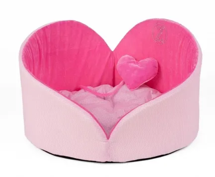 Лежанка Zoom Zoom Zoo Angel Heart оксамит, рожевий, розмір 0, 40х25 см